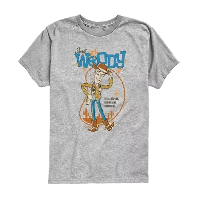 Disney Collection Little & Big Kid Boys Crew Neck Short Sleeve Regular Fit Toy Story Woody Graphic T-Shirt