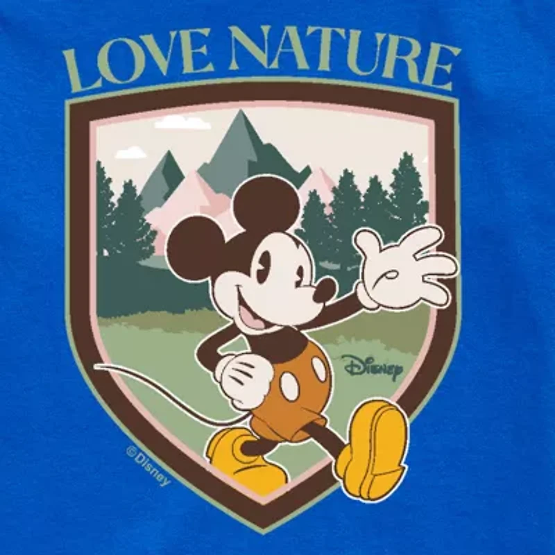 Disney Collection Toddler Boys Crew Neck Short Sleeve Regular Fit Mickey Mouse Graphic T-Shirt