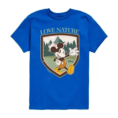 Disney Collection Toddler Boys Crew Neck Short Sleeve Regular Fit Mickey Mouse Graphic T-Shirt
