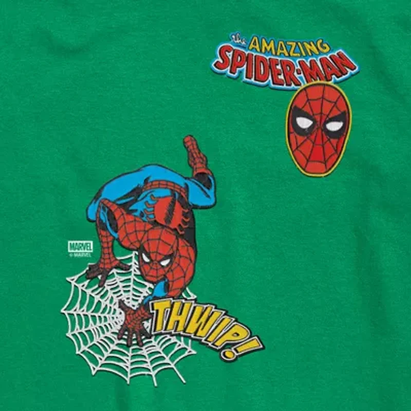 Disney Collection Little & Big Kid Boys Crew Neck Short Sleeve Regular Fit Spiderman Graphic T-Shirt