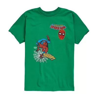 Disney Collection Little & Big Kid Boys Crew Neck Short Sleeve Regular Fit Spiderman Graphic T-Shirt