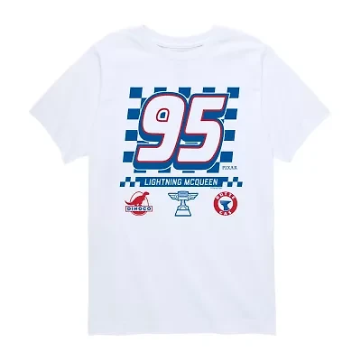 Disney Collection Little & Big Kid Boys Crew Neck Short Sleeve Regular Fit Cars Graphic T-Shirt