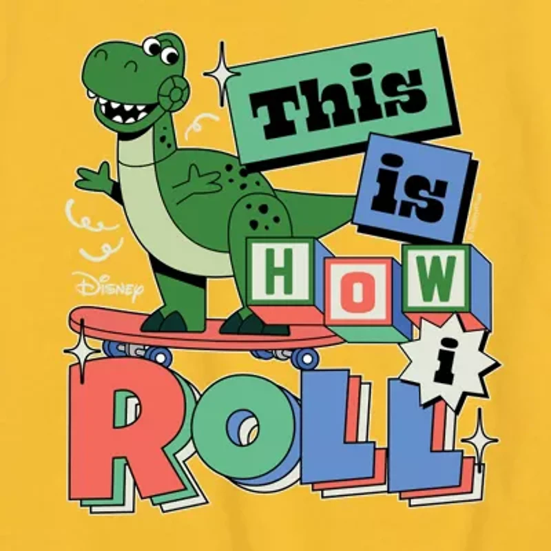 Disney Collection Toddler Boys Crew Neck Short Sleeve Regular Fit Rex Toy Story Graphic T-Shirt