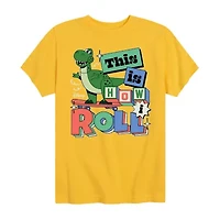 Disney Collection Toddler Boys Crew Neck Short Sleeve Regular Fit Rex Toy Story Graphic T-Shirt
