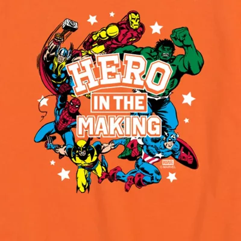 Disney Collection Toddler Boys Crew Neck Short Sleeve Regular Fit Captain America Hulk Iron Man Graphic T-Shirt