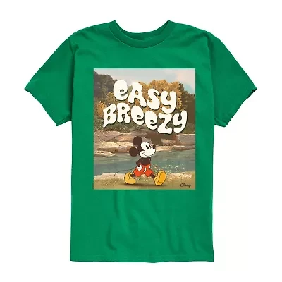 Disney Collection Little & Big Kid Boys Crew Neck Short Sleeve Regular Fit Mickey Mouse Graphic T-Shirt