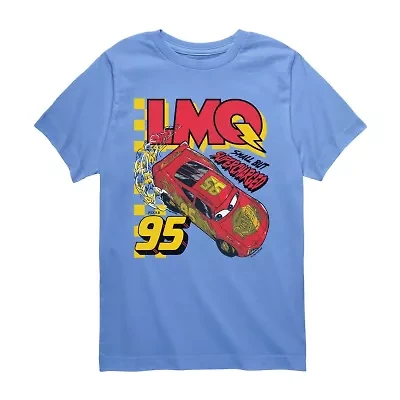 Disney Collection Little & Big Kid Boys Crew Neck Short Sleeve Regular Fit Cars Graphic T-Shirt