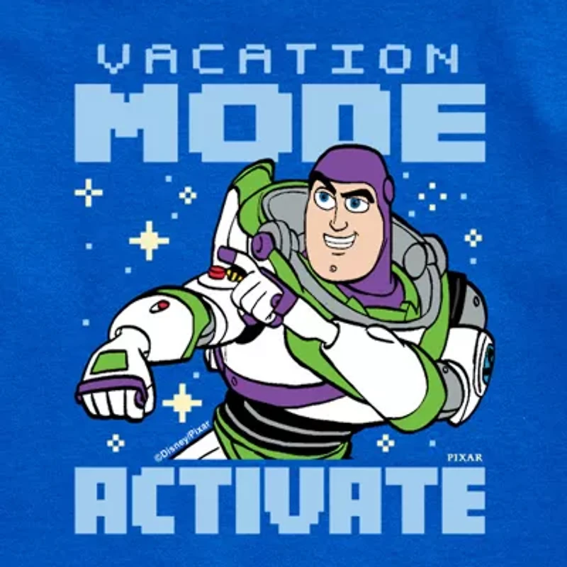 Disney Collection Toddler Boys Crew Neck Short Sleeve Regular Fit Buzz Lightyear Toy Story Graphic T-Shirt