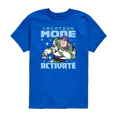 Disney Collection Toddler Boys Crew Neck Short Sleeve Regular Fit Buzz Lightyear Toy Story Graphic T-Shirt