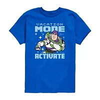 Disney Collection Toddler Boys Crew Neck Short Sleeve Regular Fit Buzz Lightyear Toy Story Graphic T-Shirt