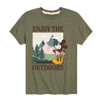 Disney Collection Toddler Boys Crew Neck Short Sleeve Regular Fit Mickey Mouse Graphic T-Shirt