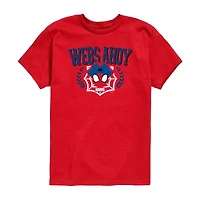 Disney Collection Toddler Boys Crew Neck Short Sleeve Regular Fit Spiderman Graphic T-Shirt