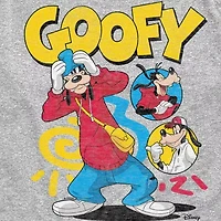 Disney Collection Little & Big Kid Boys Crew Neck Short Sleeve Regular Fit Goofy Graphic T-Shirt