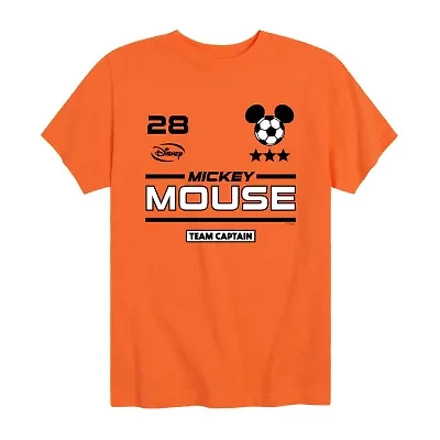 Disney Collection Little & Big Kid Boys Crew Neck Short Sleeve Regular Fit Mickey Mouse Graphic T-Shirt
