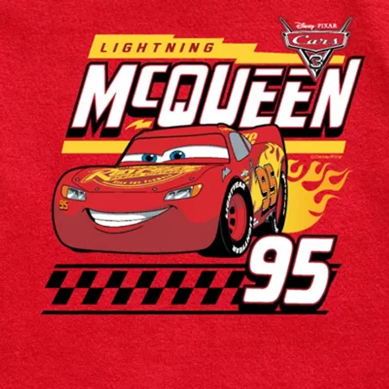 Disney Collection Toddler Boys Crew Neck Short Sleeve Regular Fit Cars Graphic T-Shirt