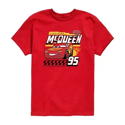 Disney Collection Toddler Boys Crew Neck Short Sleeve Regular Fit Cars Graphic T-Shirt