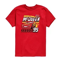 Disney Collection Toddler Boys Crew Neck Short Sleeve Regular Fit Cars Graphic T-Shirt