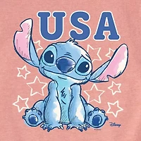 Disney Collection Toddler Girls Crew Neck Short Sleeve Regular Fit Lilo & Stitch Graphic T-Shirt