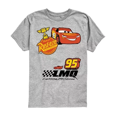 Disney Collection Toddler Boys Crew Neck Short Sleeve Regular Fit Cars Graphic T-Shirt