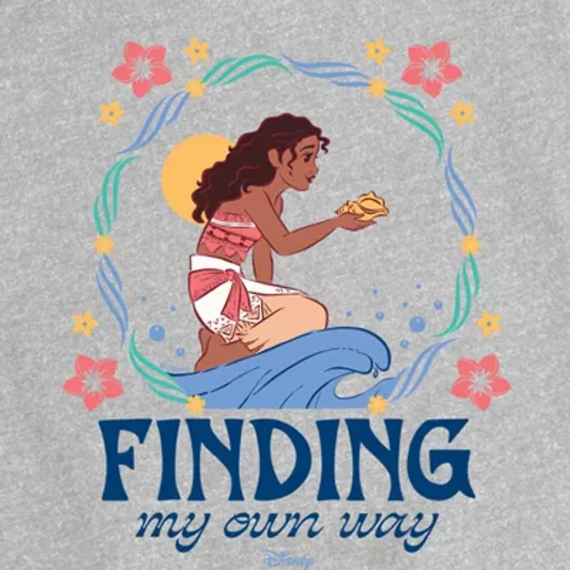 Disney Collection Little & Big Kid Girls Crew Neck Short Sleeve Regular Fit Moana Graphic T-Shirt