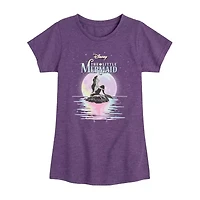 Disney Collection Little & Big Kid Girls Crew Neck Short Sleeve Regular Fit Ariel The Mermaid Graphic T-Shirt
