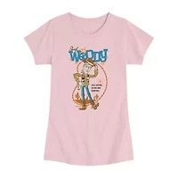 Disney Collection Little & Big Kid Girls Crew Neck Short Sleeve Regular Fit Toy Story Woody Graphic T-Shirt
