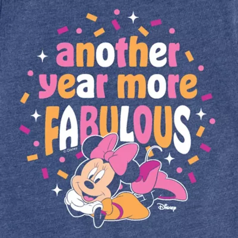 Disney Collection Toddler Girls Crew Neck Short Sleeve Regular Fit Minnie Mouse Graphic T-Shirt