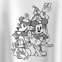 Disney Collection Little & Big Kid Girls Crew Neck Short Sleeve Regular Fit Donald Duck Goofy Mickey Mouse Graphic T-Shirt