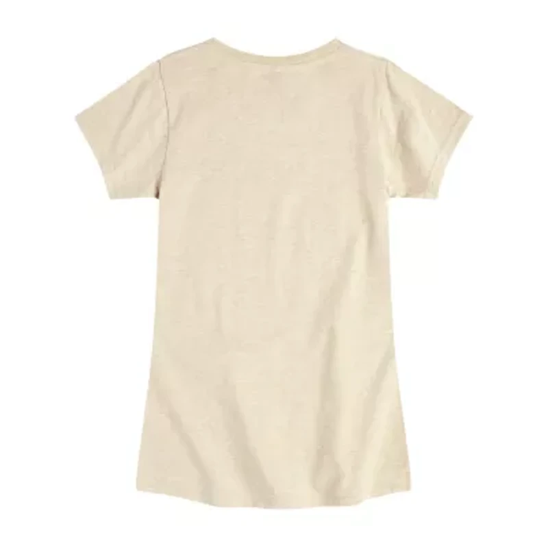 Disney Collection Little & Big Kid Girls Crew Neck Short Sleeve Regular Fit Graphic T-Shirt