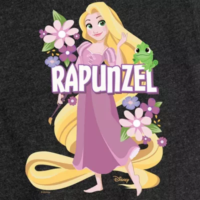 Disney Collection Toddler Girls Crew Neck Short Sleeve Regular Fit Princess Rapunzel Graphic T-Shirt