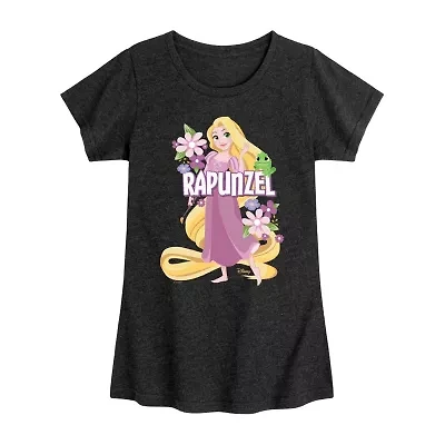 Disney Collection Toddler Girls Crew Neck Short Sleeve Regular Fit Princess Rapunzel Graphic T-Shirt