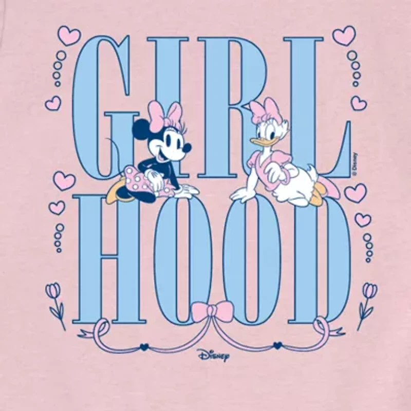 Disney Collection Toddler Girls Crew Neck Short Sleeve Regular Fit Daisy Duck Minnie Mouse Graphic T-Shirt