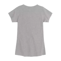 Disney Collection Little & Big Kid Girls Crew Neck Short Sleeve Regular Fit Ariel Princess Graphic T-Shirt