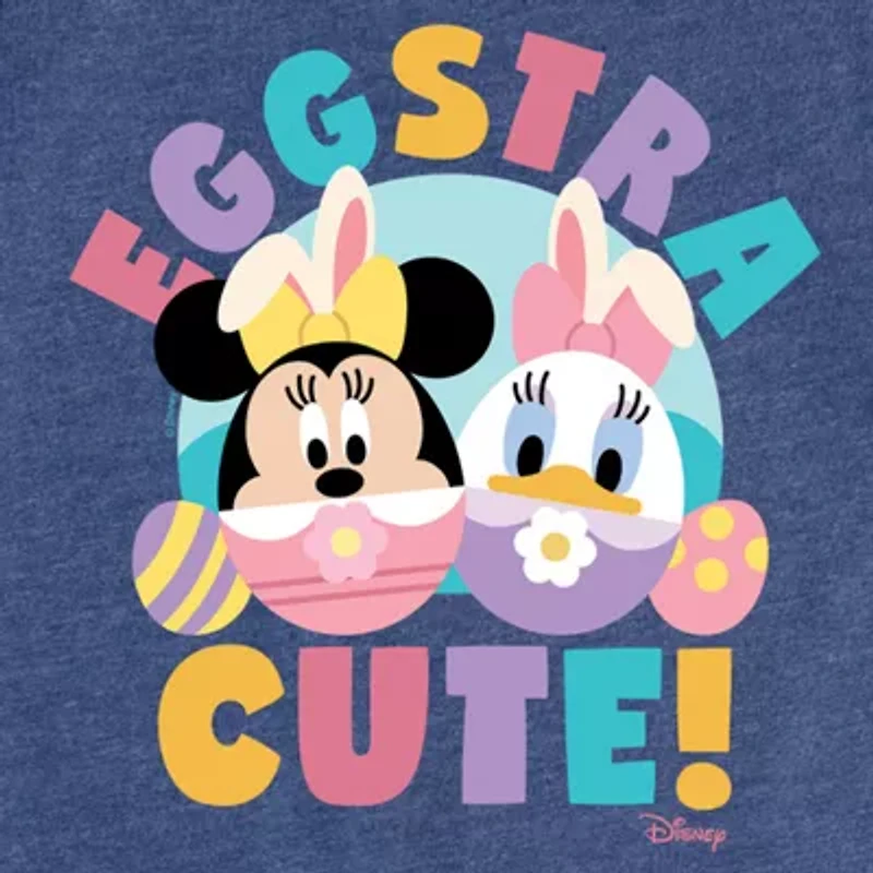 Disney Collection Little & Big Kid Girls Crew Neck Short Sleeve Regular Fit Daisy Duck Minnie Mouse Graphic T-Shirt