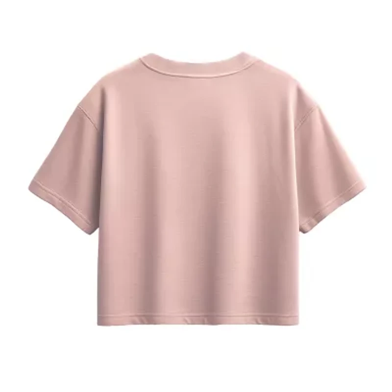 Disney Collection Little & Big Kid Girls Crew Neck Short Sleeve Regular Fit Ariel Belle Cinderella Graphic T-Shirt