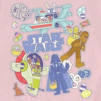 Disney Collection Little & Big Kid Girls Crew Neck Short Sleeve Regular Fit Star Wars Graphic T-Shirt
