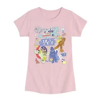 Disney Collection Little & Big Kid Girls Crew Neck Short Sleeve Regular Fit Star Wars Graphic T-Shirt