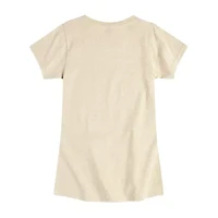 Disney Collection Little & Big Kid Girls Crew Neck Short Sleeve Regular Fit Lilo Stitch Graphic T-Shirt