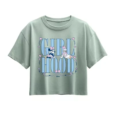 Disney Collection Little & Big Kid Girls Crew Neck Short Sleeve Regular Fit Minnie Mouse Graphic T-Shirt
