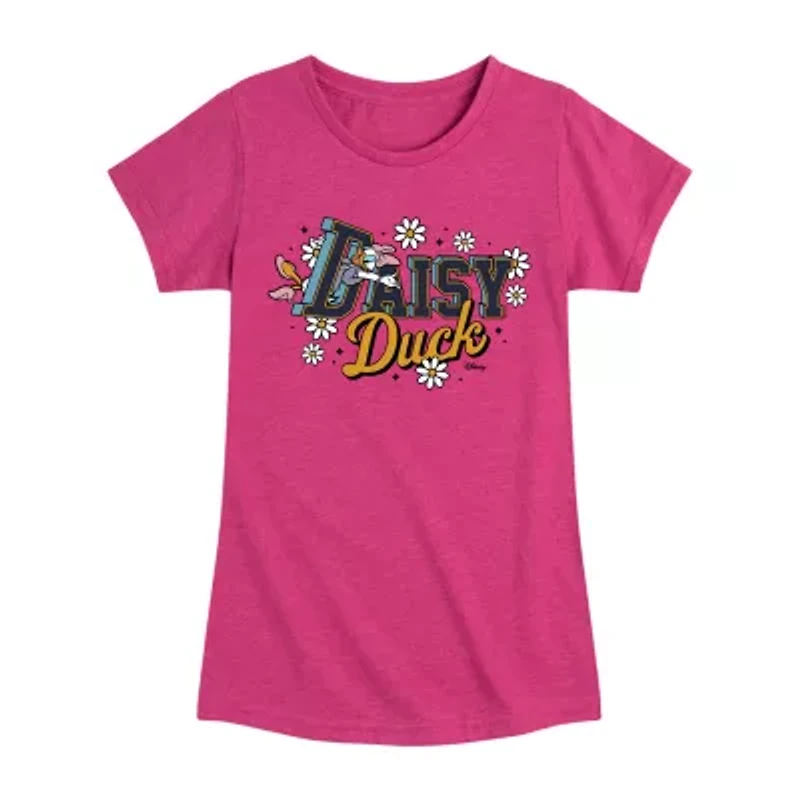 Disney Collection Toddler Girls Crew Neck Short Sleeve Regular Fit Daisy Duck Graphic T-Shirt