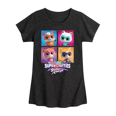 Disney Collection Toddler Girls Crew Neck Short Sleeve Regular Fit SuperKitties Graphic T-Shirt