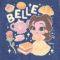 Disney Collection Toddler Girls Crew Neck Short Sleeve Regular Fit Beauty and the Beast Belle Graphic T-Shirt
