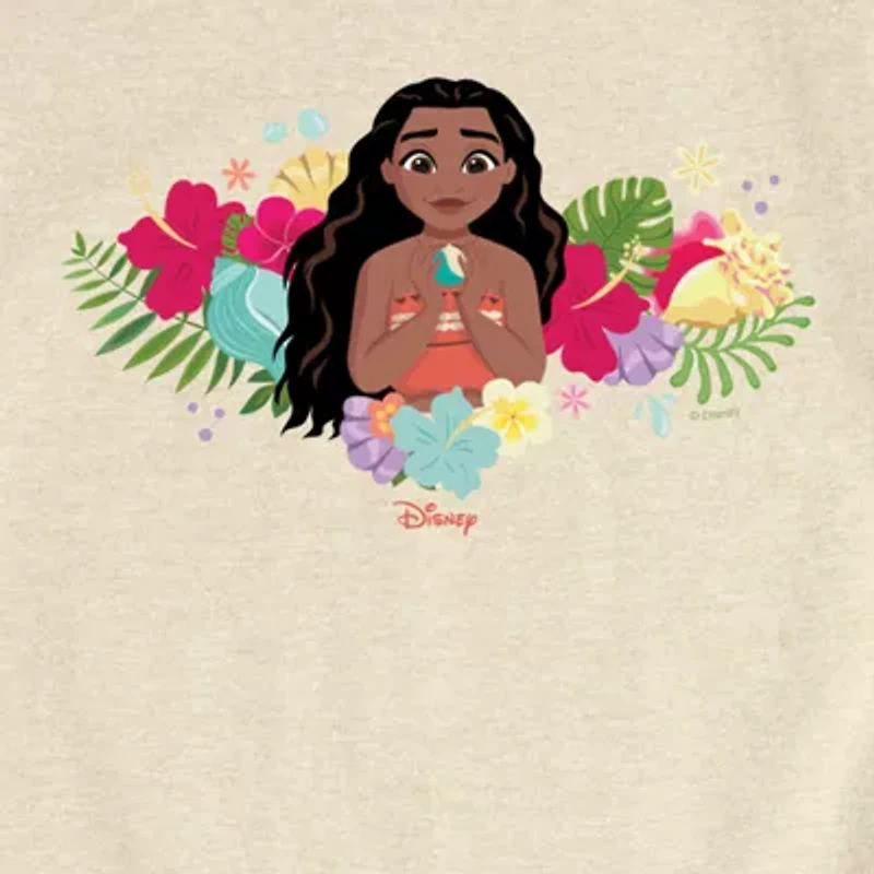 Disney Collection Toddler Girls Crew Neck Short Sleeve Regular Fit Moana Graphic T-Shirt