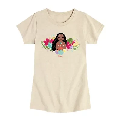 Disney Collection Toddler Girls Crew Neck Short Sleeve Regular Fit Moana Graphic T-Shirt