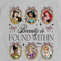 Disney Collection Toddler Girls Crew Neck Short Sleeve Regular Fit Ariel Belle Cinderella Graphic T-Shirt