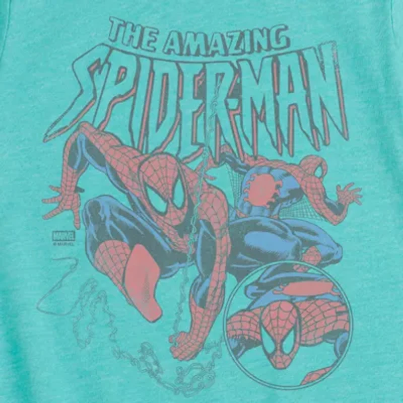 Disney Collection Little & Big Kid Girls Crew Neck Short Sleeve Regular Fit Spiderman Graphic T-Shirt