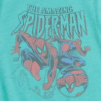 Disney Collection Little & Big Kid Girls Crew Neck Short Sleeve Regular Fit Spiderman Graphic T-Shirt