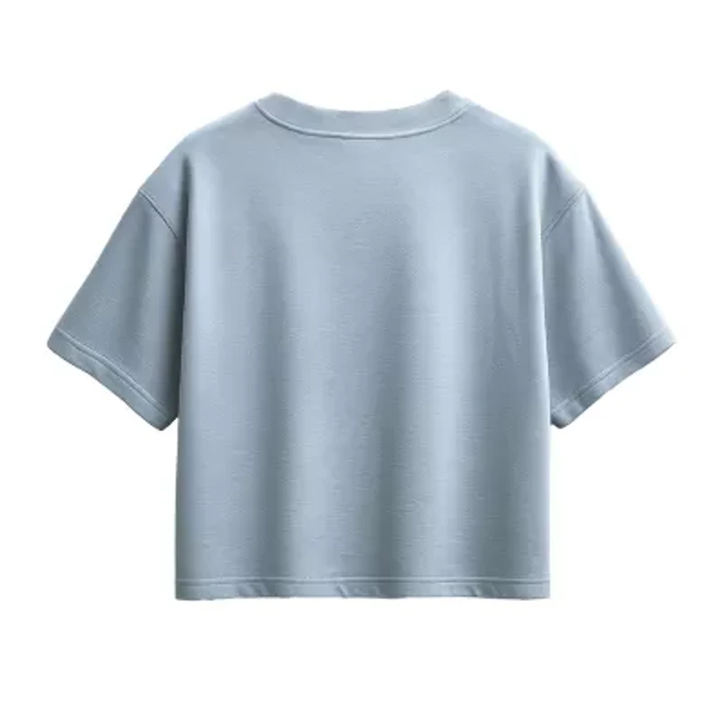 Disney Collection Little & Big Kid Girls Crew Neck Short Sleeve Regular Fit Lilo Stitch Graphic T-Shirt