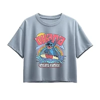 Disney Collection Little & Big Kid Girls Crew Neck Short Sleeve Regular Fit Lilo Stitch Graphic T-Shirt