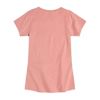 Disney Collection Little & Big Kid Girls Crew Neck Short Sleeve Regular Fit Lilo Stitch Graphic T-Shirt